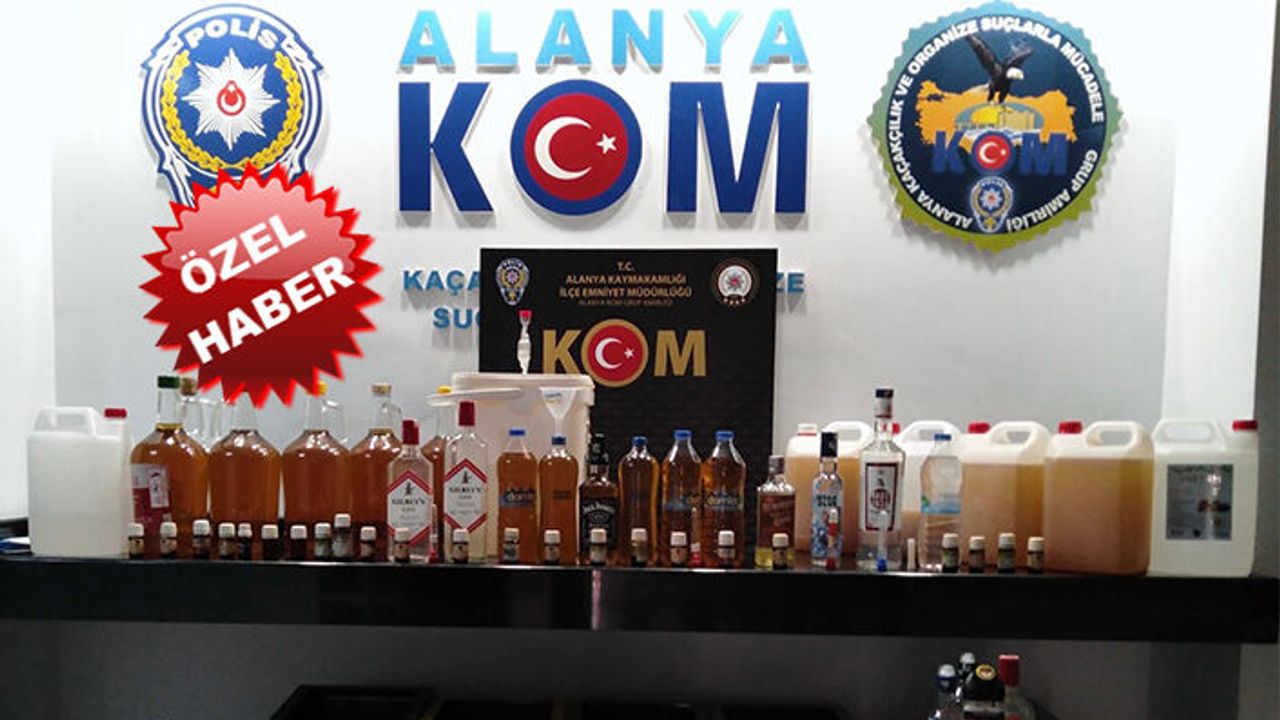 Alanya'da 5 bin 584 şişe kaçak içki yakalandı