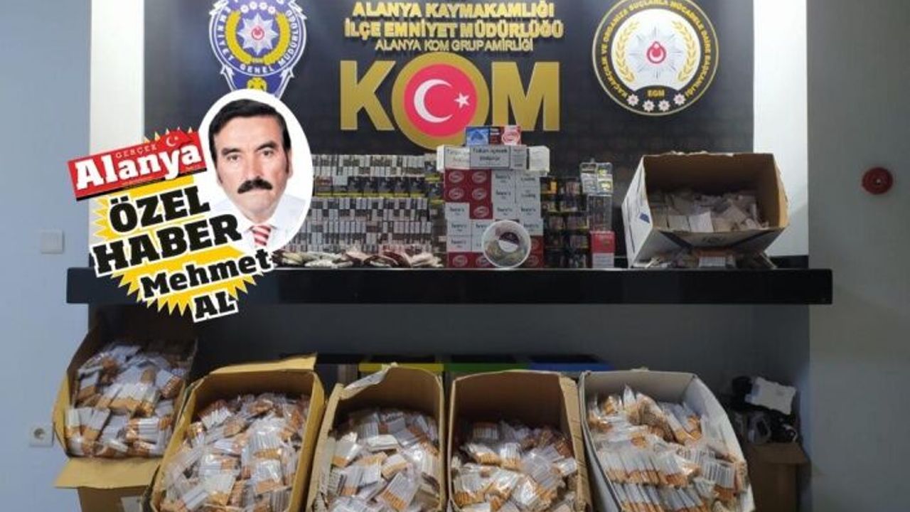 Alanya'da rekor kaçak tütün ve makaron operasyonu
