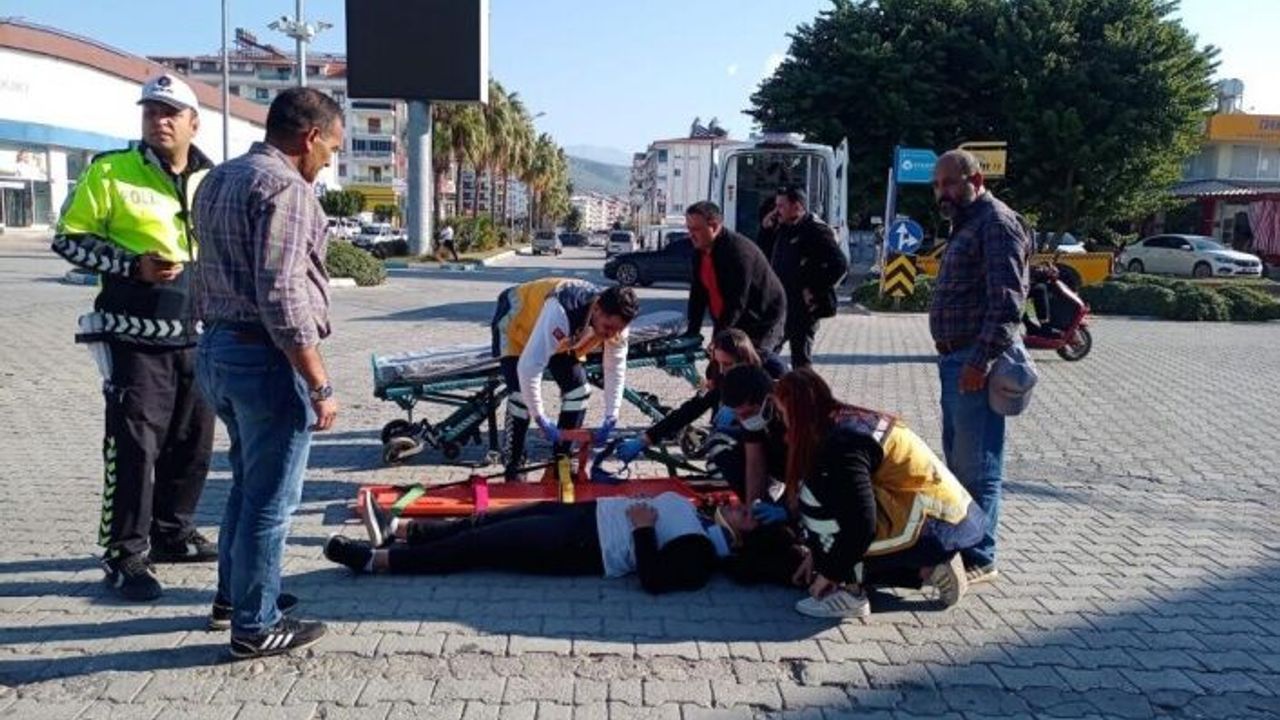 Kontrolden çıkan motosiklet devrildi, sürücü yaralandı