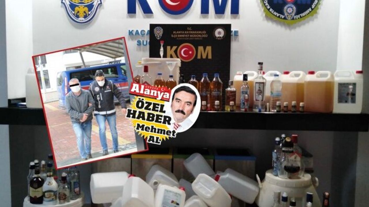 Alanya'da 10 bin 82 şişe kaçak içki yakalandı
