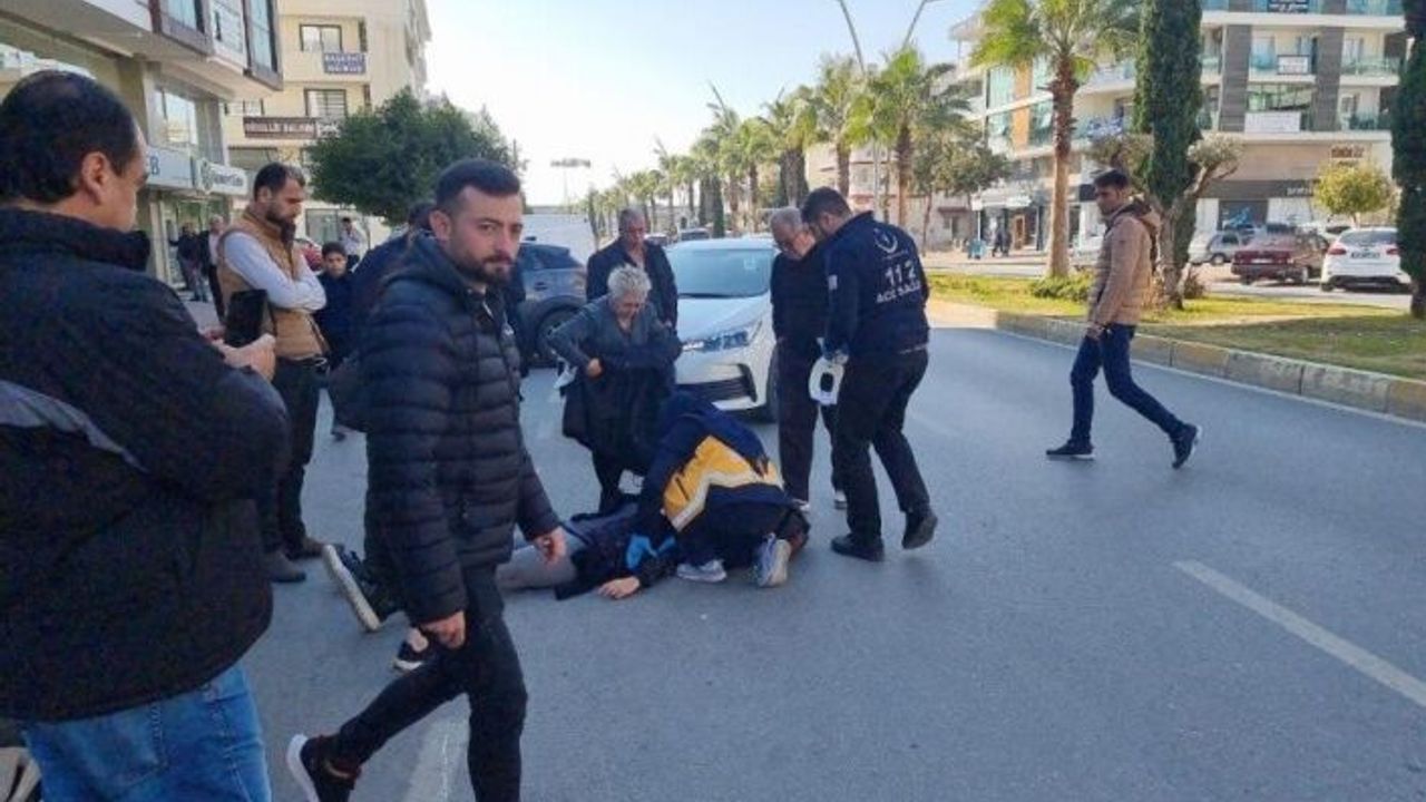 Motosiklet sürücüsü şerit ihlali sonucu hastanelik oldu