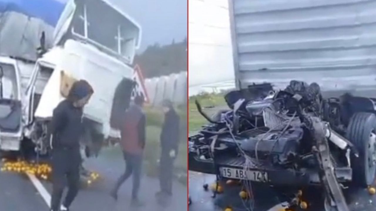 Alanya’da 2 TIR çarpıştı | Sürücü güçlükle kurtarıldı | VİDEO HABER