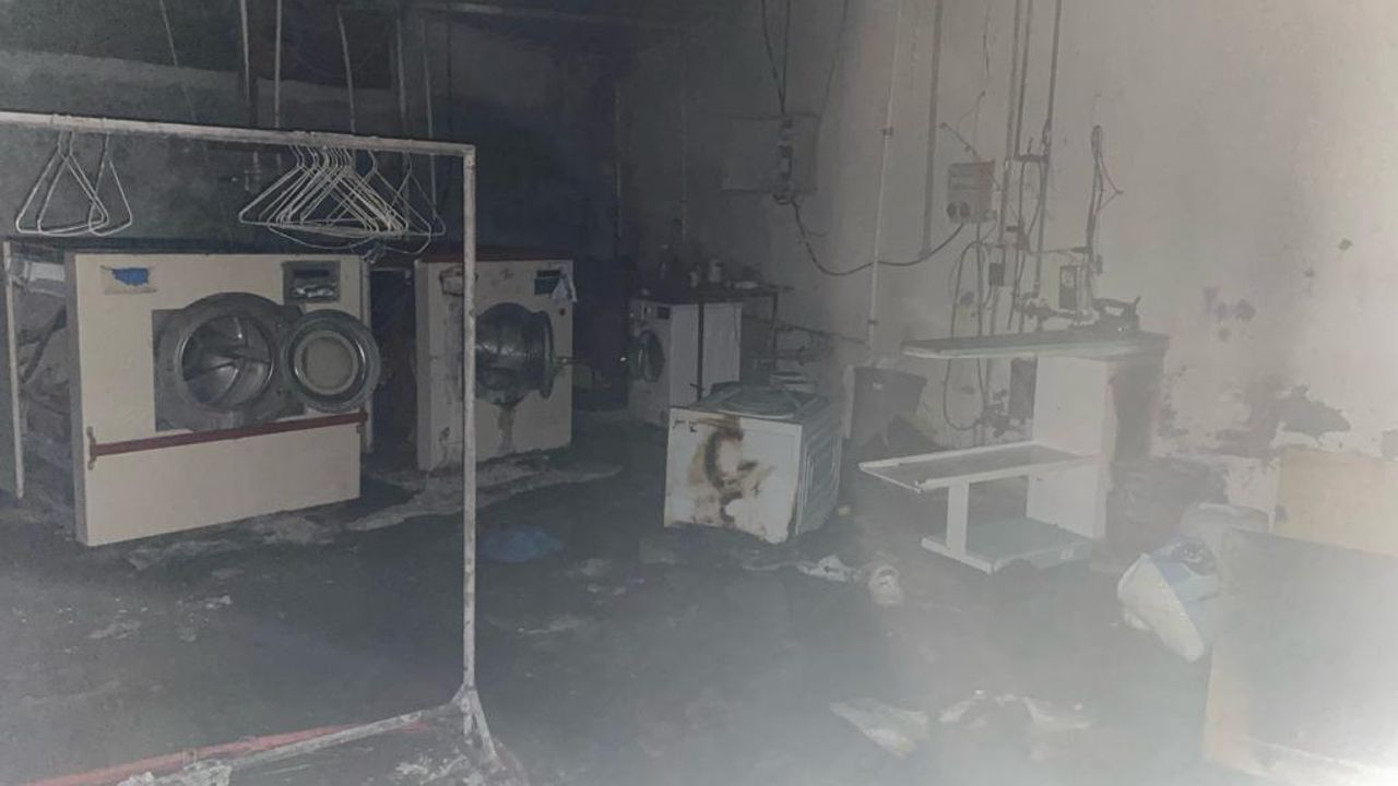 Alanya’da çamaşırhanede çıkan yangın söndürüldü