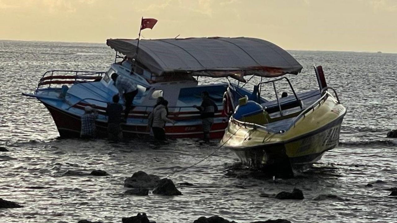 Alanya'da balıkçı teknesini çalmaya çalıştılar tekne karaya oturunca kaçtılar!