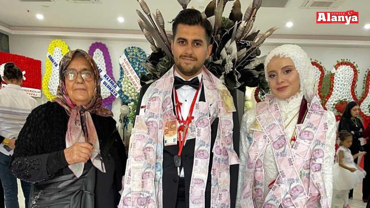Alanya’da babaanne düğün hediyesinde sınır tanımadı