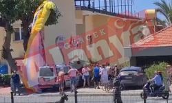 Alanya’da paraşütün düşme anı kamerada