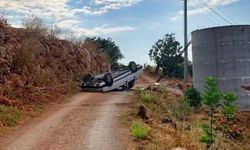 Alanya'da otomobil takla attı