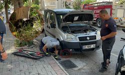 Alanya’da aracın motoruna sıkışan kediyi itfaiye kurtardı | VİDEO HABER