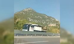 Yolcu otobüsü alev alev yandı