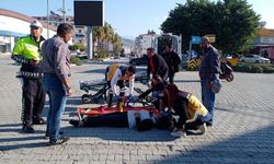 Kontrolden çıkan motosiklet devrildi, sürücü yaralandı