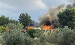 Ormanlık alana yakın bölgede çıkan yangın korkuttu