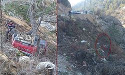 Alanya'da kamyonet uçuruma yuvarlandı: 1 ölü,1 yaralı