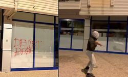Zincir markete taşlı saldırı