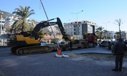 Alanya Adliyesi önünde üst geçit yapımı için çalışmalar başladı