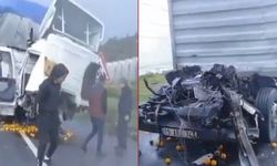 Alanya’da 2 TIR çarpıştı | Sürücü güçlükle kurtarıldı | VİDEO HABER