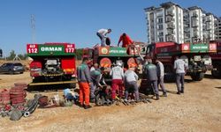 Yangın Personeli İşbaşı Eğitiminde yangın ihbarı alınca ekipler harekete geçti