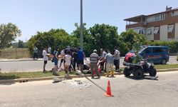 ATV kontrolden çıkıp direğe çarpı