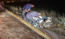 Şarampole uçan motosiklet sürücüsü hayatını kaybetti