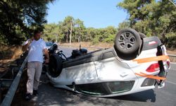 Üniversite öğrencisinin kullandığı otomobil takla attı