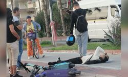 Alanya’da e-skuter sürücüsü hastanelik oldu