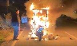 Alanya’da elektrikli motosiklet yandı