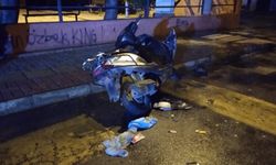 Alanya’da park halindeki motosiklet satırla parçalandı