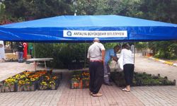 Alanya’da BŞB’den kabir ziyareti yapan vatandaşlara çiçek