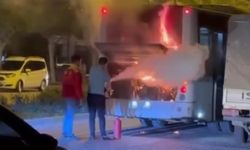 Alanya'da halk otobüsünde yangın çıktı!