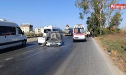Önündeki araca çarpıp devrilen otomobilin sürücüsü yaralandı