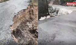 Alanya'da Asmaca yolu çöktü