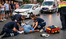 Alanya’da otomobilin çarptığı yaya yaralandı