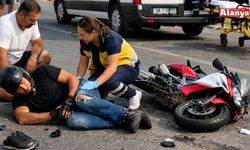 Alanya’da dikkatsiz sürücü motosikletten düştü