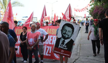 Alanya'da 1 Mayıs'ta Can Atalay'ın posteri taşındı