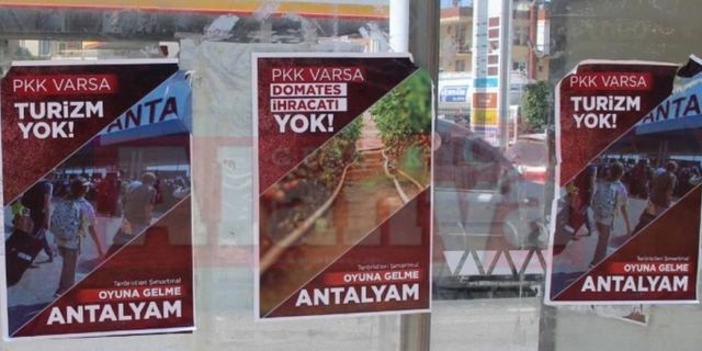 Alanya'da korsan afişler vatandaşları tedirgin etti