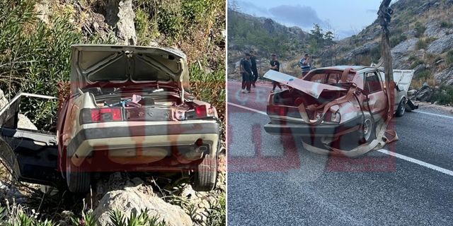 Alanya’da otomobil uçuruma düştü, 1 kişi yaralandı