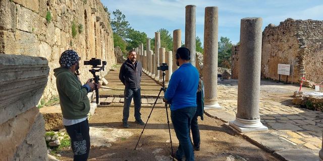 Alanya’daki Syedra Antik Kenti’nde belgesel çekimi başladı