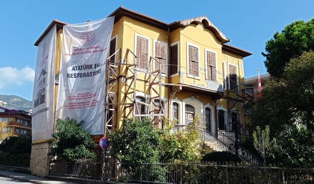 Alanya’daki Atatürk Evi’nde sonunda restorasyon çalışması başladı