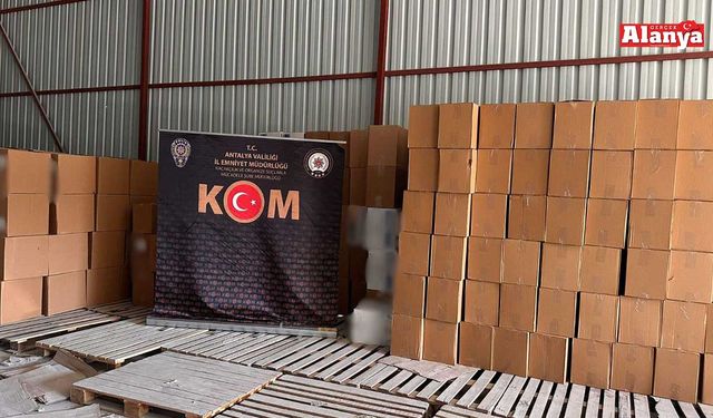 Alanya'yı da kapsayan operasyonda milyonlarca makaron ve tonlarca tütün ele geçirildi