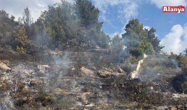 Alanya’da mezarlıkta çıkan yangın söndürüldü