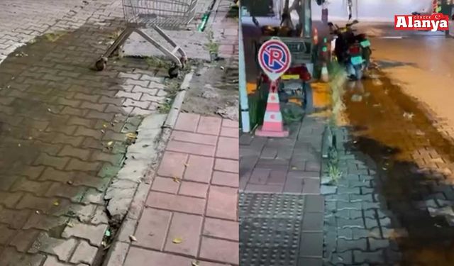 Otelin önünde rögar taştı esnaf isyan etti