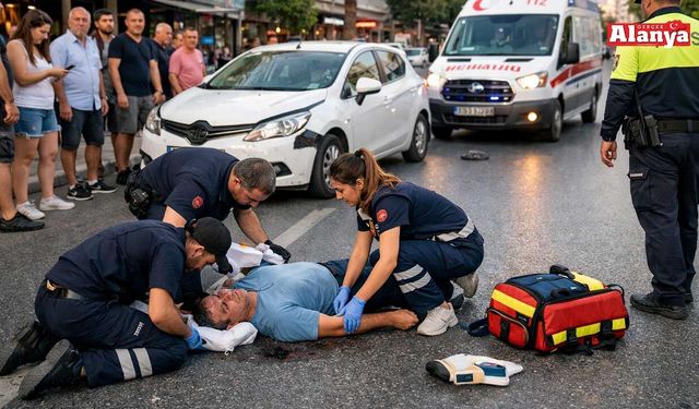 Alanya’da otomobilin çarptığı yaya yaralandı