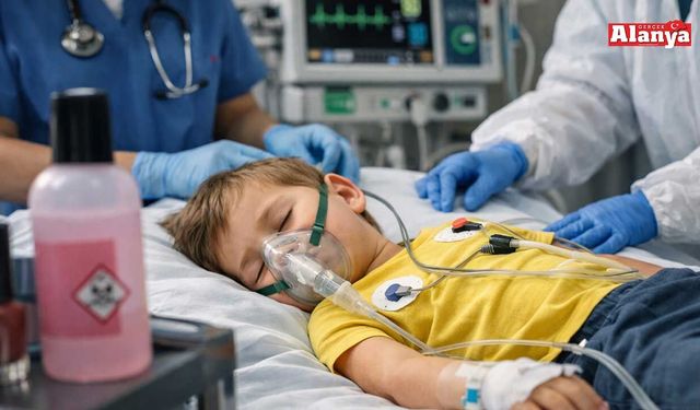 Alanya’da aseton içen çocuk hastanelik oldu