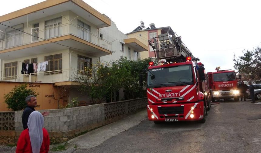 Alanya'nın komşusunda soba yangını korkuttu