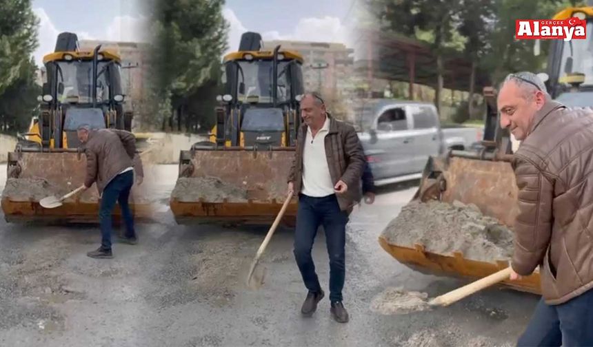 MHP'li Balta çukurları kürekle kapattı!