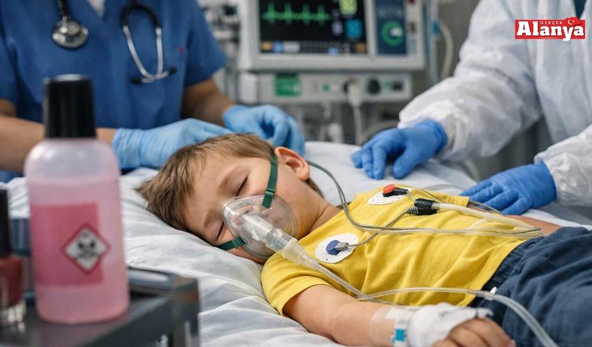Alanya’da aseton içen çocuk hastanelik oldu
