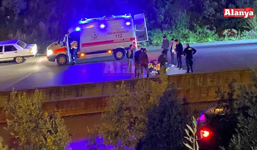 Alanya’da yola savrulan motosikletin sürücüsü yaralandı