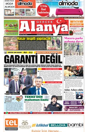 Gerçek Alanya Gazetesi - 20.11.2023 Manşeti