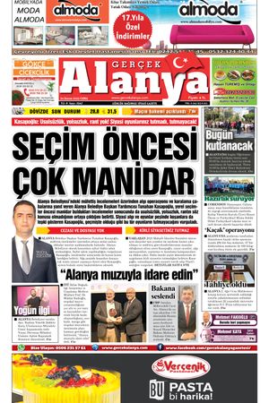 Gerçek Alanya Gazetesi - 24.11.2023 Manşeti