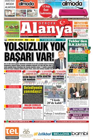 Gerçek Alanya Gazetesi - 06.12.2023 Manşeti