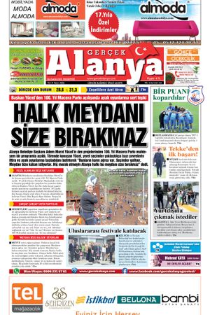 Gerçek Alanya Gazetesi - 04.12.2023 Manşeti